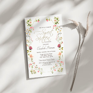 Convites Flores Silvestres Elegantes Sweet 16