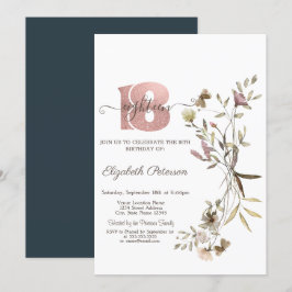 Convites Flores Silvestres em Aquarela Caprichosa Aniversár