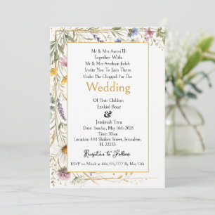 Convites Flores Silvestres Floral Botânico, Casamento Judai