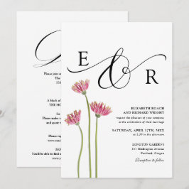 Convites Flores Silvestres Monograma Tudo Em Um Casamento
