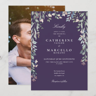 Convites Flores Silvestres Roxas Elegantes Imagem Floral Ca