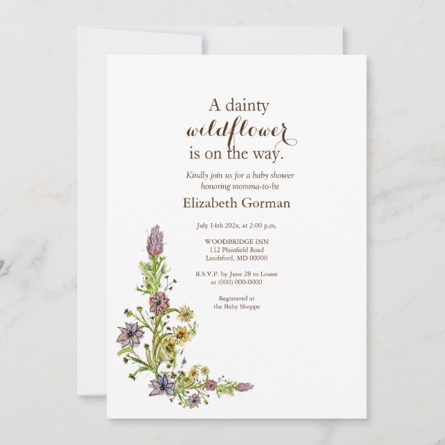 Convites Flores Silvestres Selvagens (Frente)