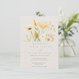 Convites Flores Silvestres Simples Casamento Botânico