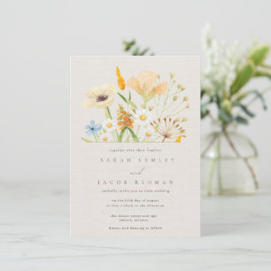 Convites Flores Silvestres Simples Casamento Botânico