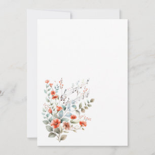 Convites Flores simples e notas musicais em branco 