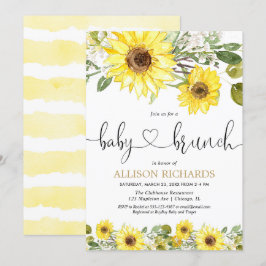 Convites Flores solares brunch verde branco floral