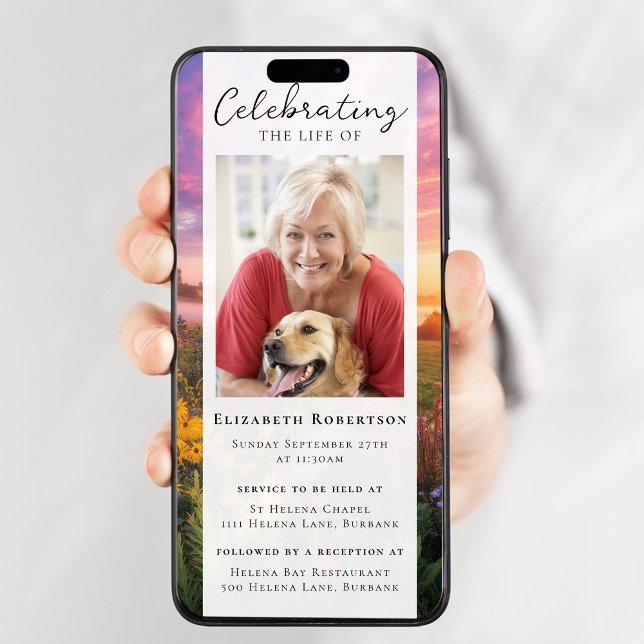 Convites Flores Sunset Foto do Evento Digital Funeral (Criador carregado)