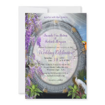 Flores tropicais de Wisteria e grandes aves colori