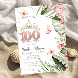 Convites Flores Tropicais Deixam Diamantes 100º Aniversário
