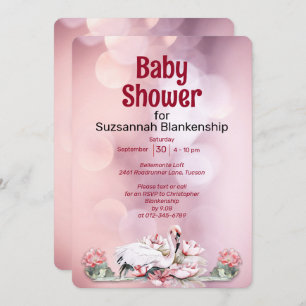 Convites Flores tropicais e Chá de fraldas personalizado Fl