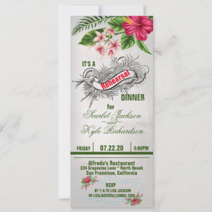 Convites Flores tropicais e Janto de ensaio de casamento