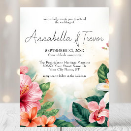 Convites Flores Tropicais Havaianas Coloridas Casamento