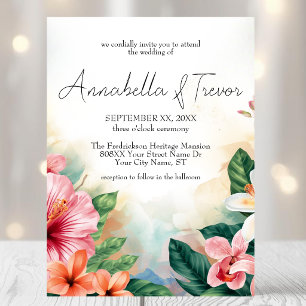 Convites Flores Tropicais Havaianas Coloridas Casamento