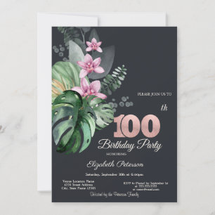 Convites Flores Tropicais Sombrias 100º Aniversário