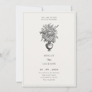 Convites Flores venenosas no casamento antigo de vaso