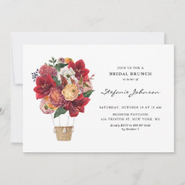 Convites Flores Vermelhas, Bridal Balão de Ar Quente