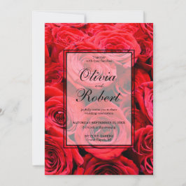 Convites Flores vermelhas rosas vermelhas Elegantes