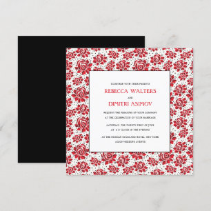 Convites Flores Vermelhas Russas Casando Invita