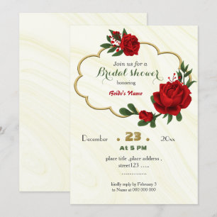 Convites flores vermelhas verde folhas chá de panela