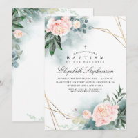 Flores Vermelhos e Rosa Batismo Moderno Elegante