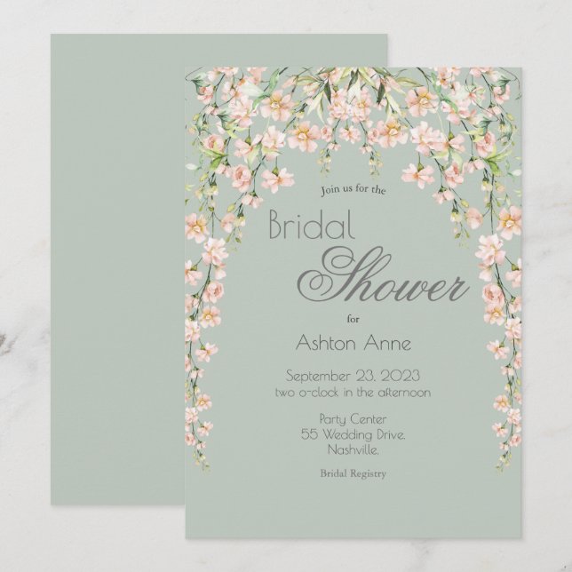 Convites Flores Vermelhos Flores Florais Vermelhos, Rosa, B (Frente/Verso)