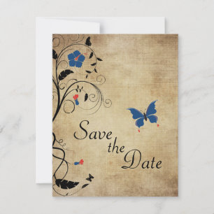 Convites Flores Vintage Borboletas Casamento Salve a Data