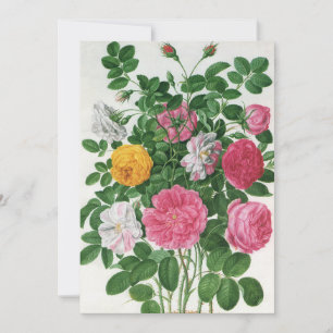 Convites Flores Vintage, Festa de Chá de Noiva com Rosas de