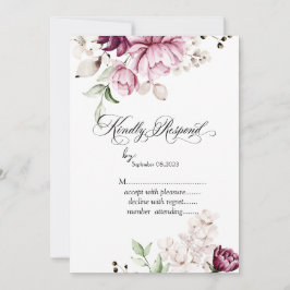 Convites Flores Violeta Aquarela RSVP