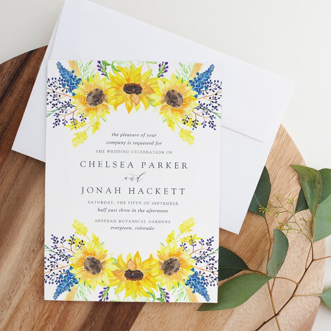 Convites Flores | Watercolor Sunflower Wedding (Criador carregado)