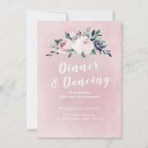 Convites Florescer botânica cora recepção de casamento