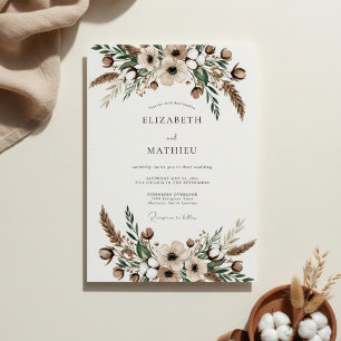 Convites Florescer Botânico Tan Casamento