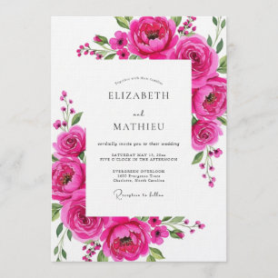 Convites Florescer Casamento Flor Magenta
