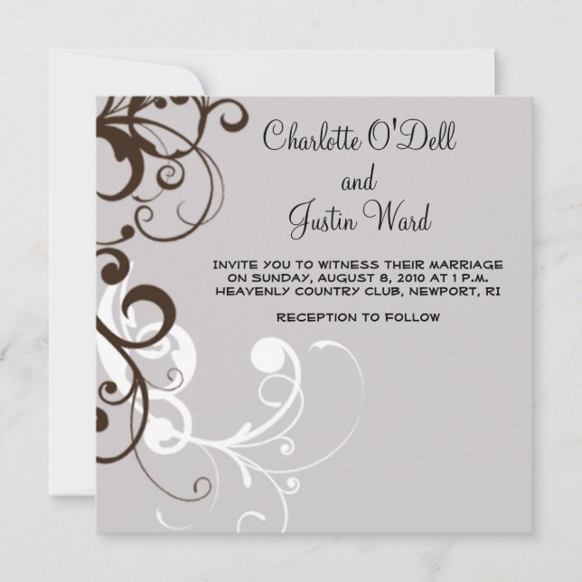 Convites florescer; casamento prateado (Frente)