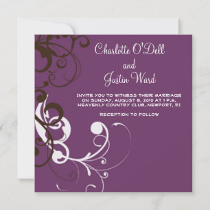 Convites florescer; casamento roxo