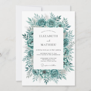 Convites Florescer de Flores Azuis Casamento