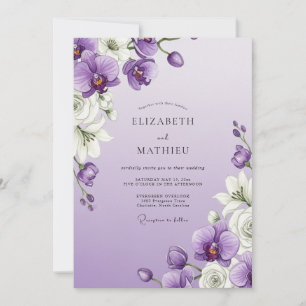 Convites Florescer de Orquídea Lavanda Casamento