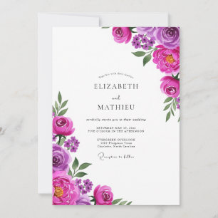 Convites Florescimento Artístico Magenta Casamento