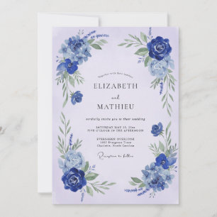 Convites Florescimento Botânico Cobalto Casamento