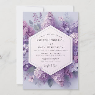Convites Florescimento Etéreo de Lilás Casamento