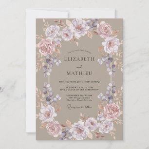 Convites Florescimento Etéreo Malva Casamento