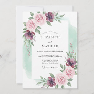 Convites Florescimento Romântico Casamento Flor de Malva