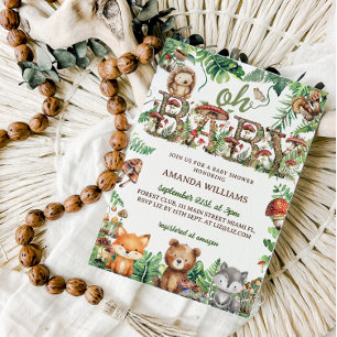 Convites Floresta - Animais Fofos - Greenerescência Oh Chá 