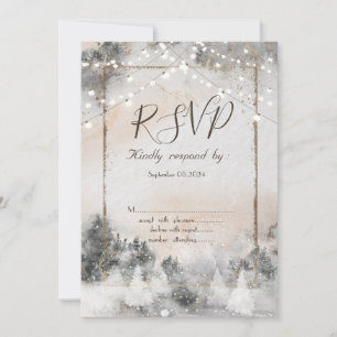 Convites Floresta Árvore Woodland String Luzes RSVP