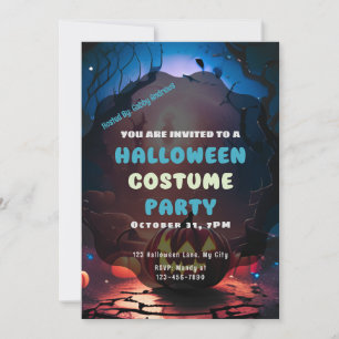 Convites Floresta assustadora Jack-O' Lanternas Vintage Hal