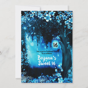 Convites Floresta Azul Encantada da Fantasia Silvestre Swee