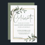 Convites Floresta Botânica Elegante de Ouro Folha de Ouro 6<br><div class="desc">Elegante Greenery Botânico 60º Convite de aniversário com imagens modernas de folhas de ouro falsas e galhos verdes sábios em torno da elegante tipografia. Personalize facilmente os detalhes para um convite incrível. Você também pode mudar o ano!</div>