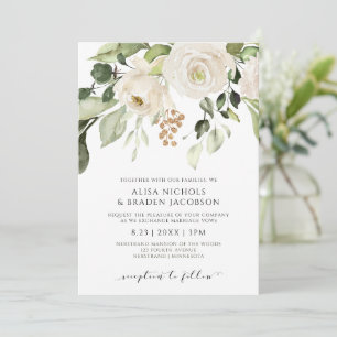 Convites Floresta Branca de Folhagem de Casamento Greenery