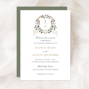 Convites Floresta Branca Floral Ivy Monograma Casamento Cre