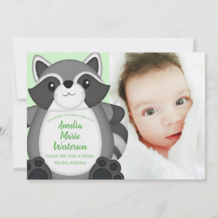 Convites Floresta Chá de fraldas Raccoon