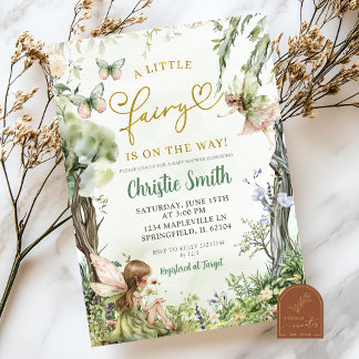 Convites Floresta Cinzenta Whimsical Pequeno Chá de fraldas